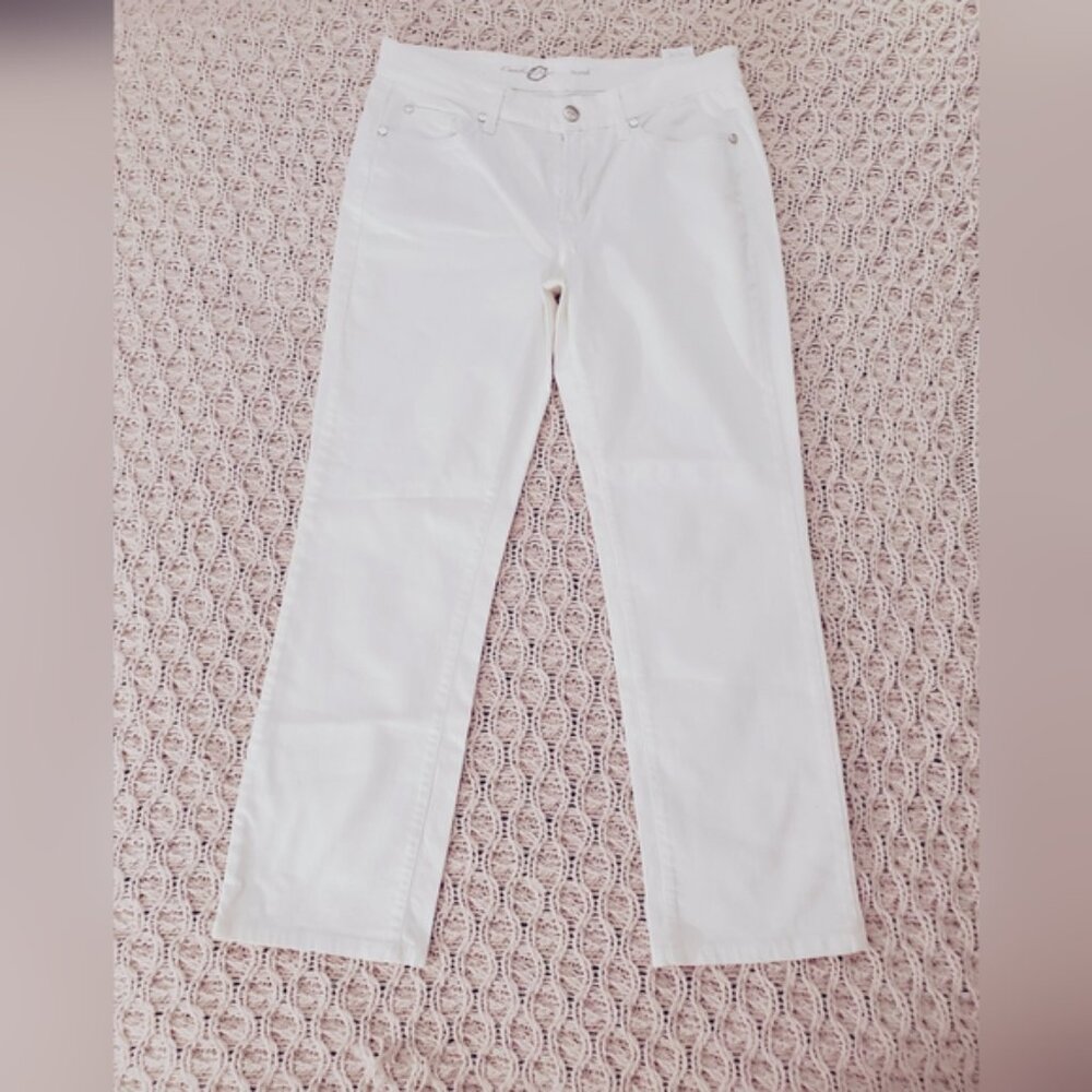 CAMBIO Premium Straight "NORAH" White Flexible Midrise Jeans